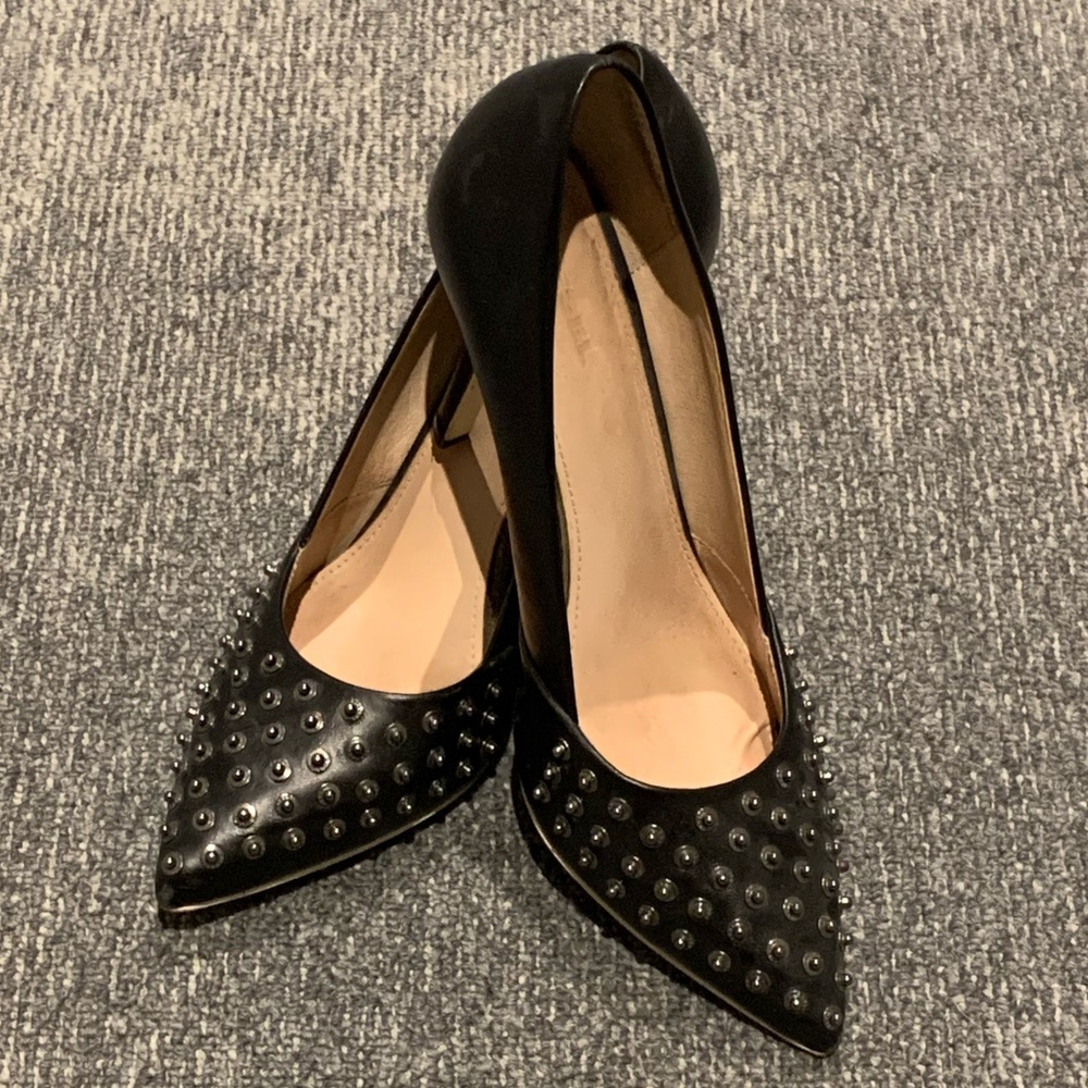 Diesel Studded Black Leather Women's 3” Heels